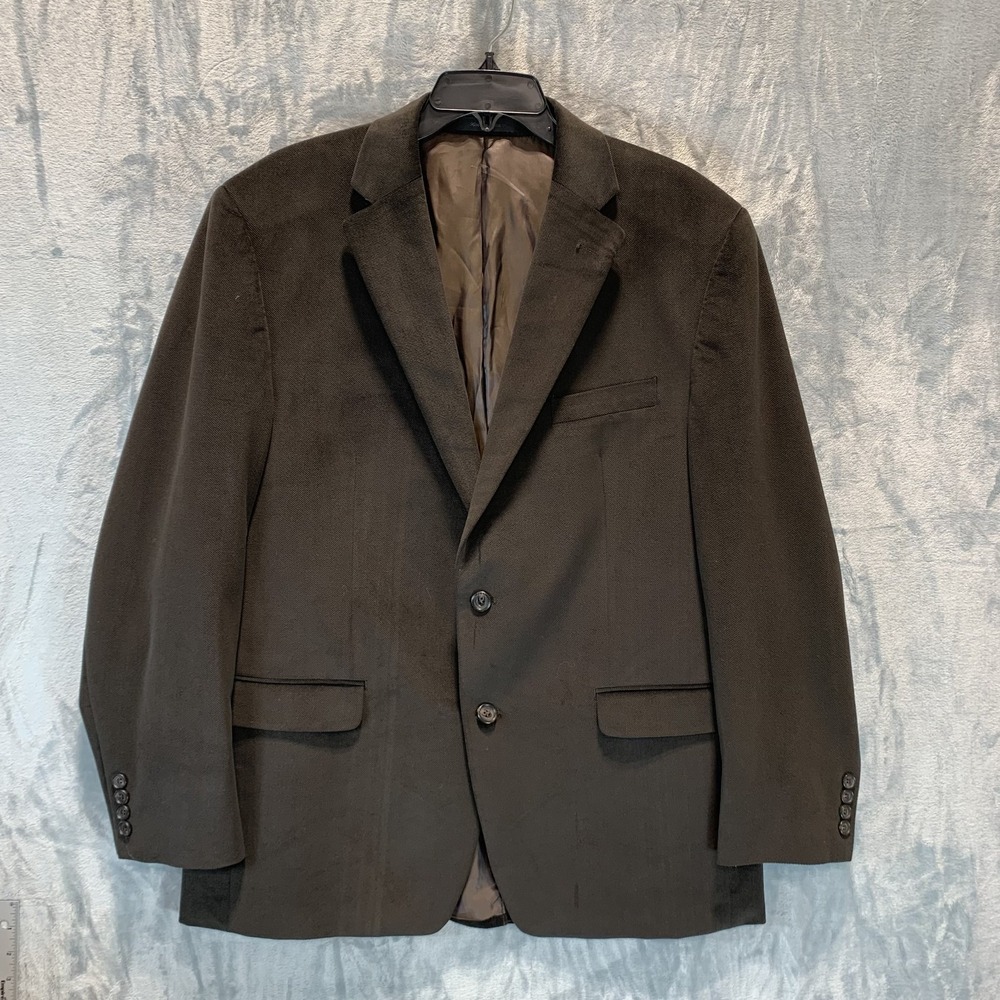 Lauren Ralph Lauren Men's Blazer 44R Brown Velvet Velour‎ Two Button Sport Coat